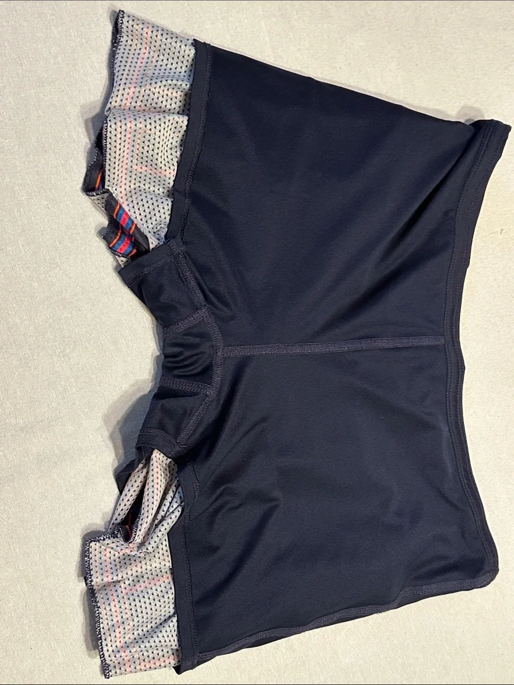 Lucky in Love Black Athletic Skirt with Pink & Blue Stripe Ruffles